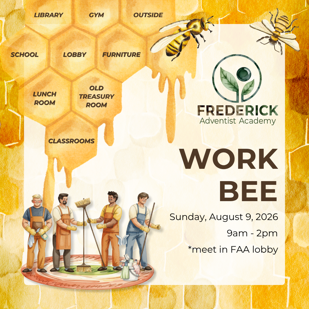 Honeycomb themed flyer promoting our church's work bee session