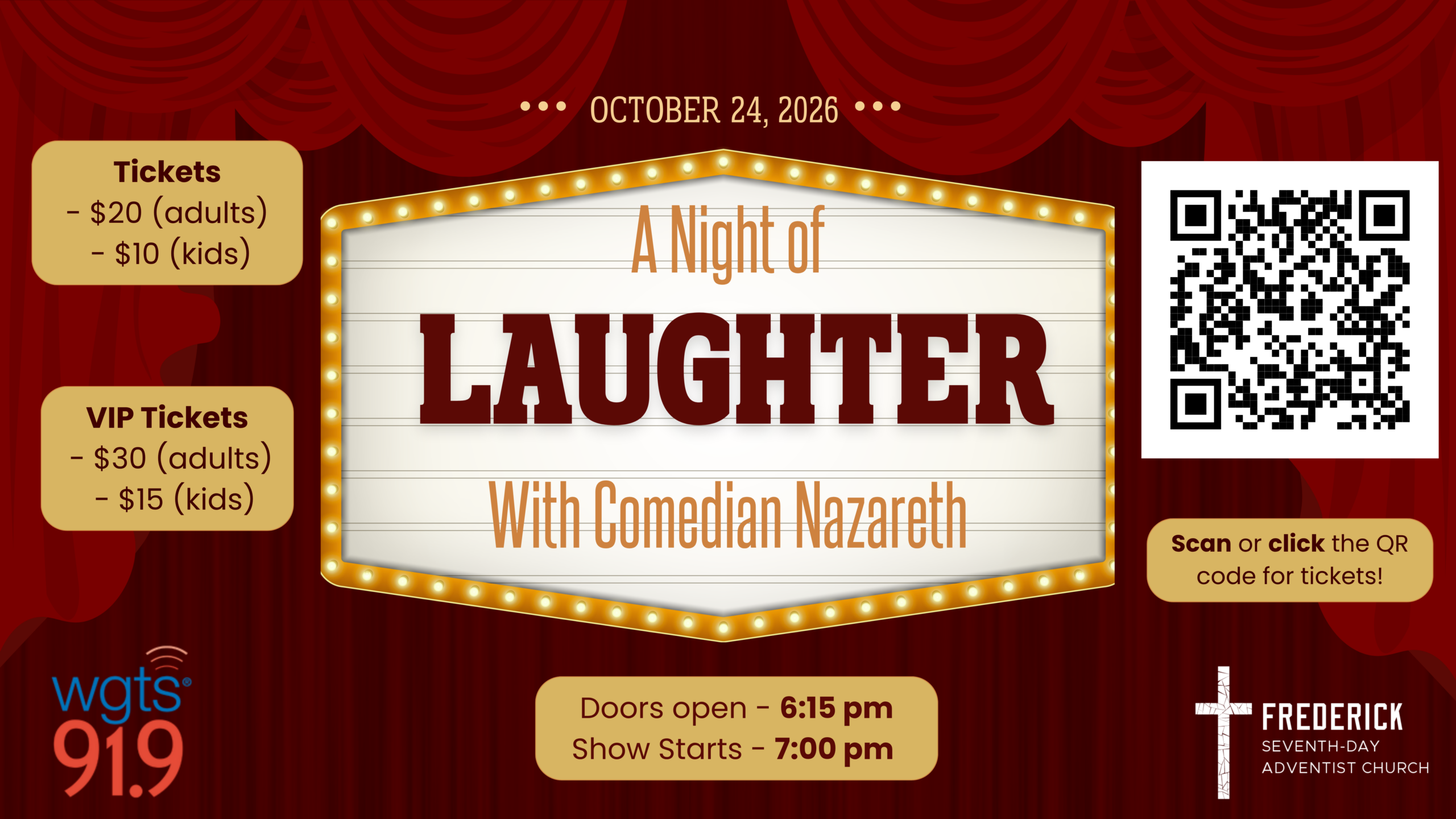 A Night of Laughter Graphic – Landscape & Square