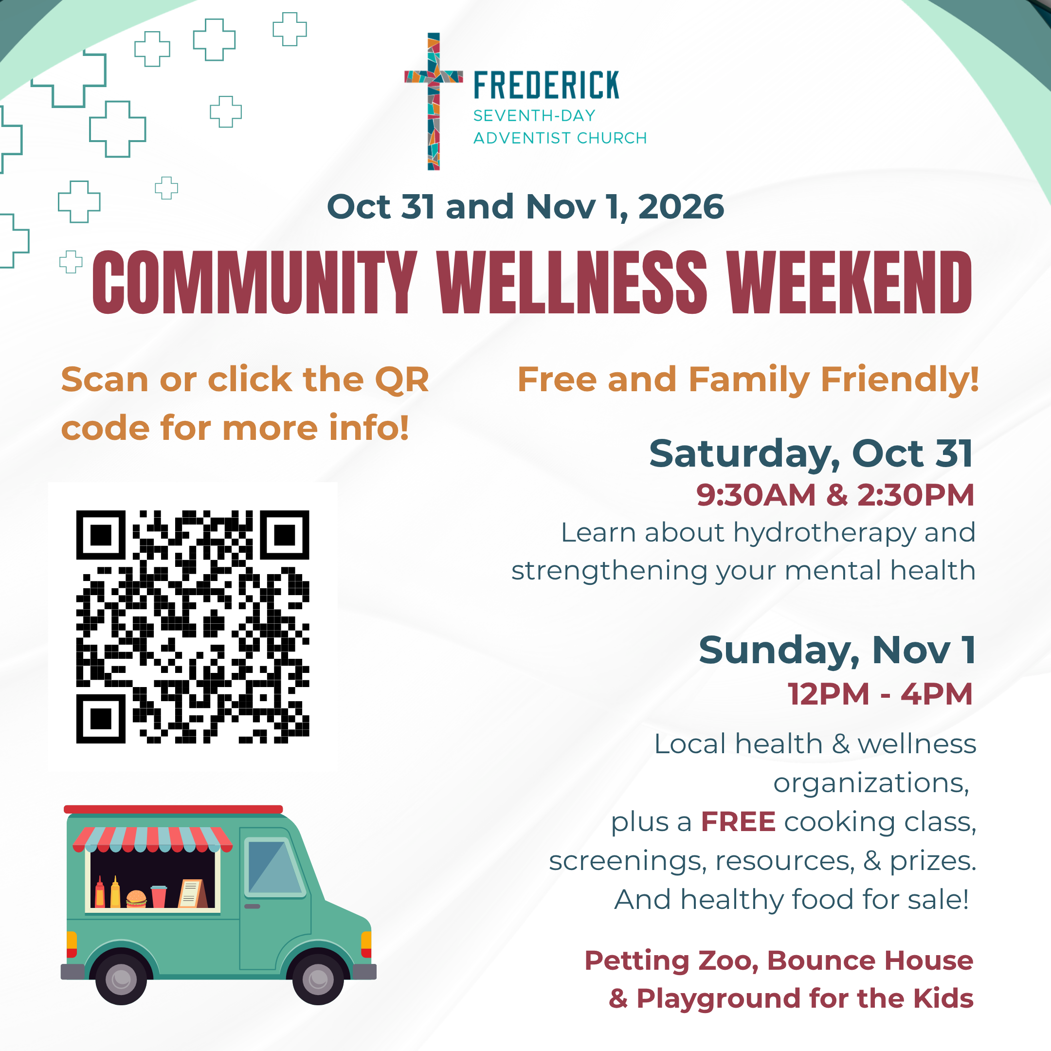 Flyer detailing wellness weekend kick-off information